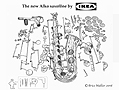 alto saxophone, cartoon, humor, Brice Mallier